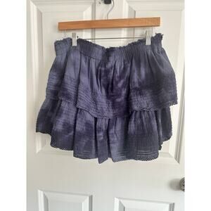 AERIE Blue Tie Dye Rock n Ruffle Mini Skirt XL